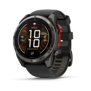 Garmin fēnix® 8 Pro , MicroLED (Sapphire, Schwarz/Titan Carbongrau DLC Titan mit QuickFit®-Silikon-Armband 26 mm)
